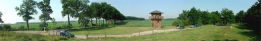 Panoramic shot of the tower during filming.
