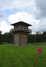 Marrit running round the tower.
