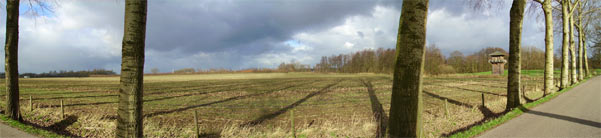 A panoramic shot looking north from the Marsdijk to the site of the old Castellum Fectio..
