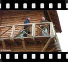 Preparing the banisters.