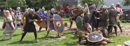 .. and on the left side the army of the Germanic limes, enhanced with some Frankish federates…The clash of arms is deafening.