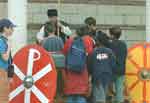 Our shields attracted a lot of attention.