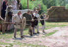 The Teuxandrii doing their dril before his Royal cousin-ness.