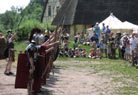 The troops greet the public.