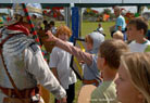 Rounding up the kids in their camp. Some wanted to fight!