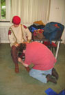 Justsus being dressed..
