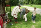 Andreas undressing a volunteer.