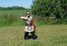 The new lorica squamata is nearly finished and we decided to try it on.