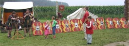 An impressive array of shields, but not every scutum has a miles to carry it..