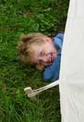 Jeroen had fun playing with the new tent..