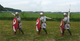 Throwing a plumbata - sequence from right to left.