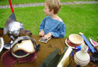 Hieronymus minding the shop and testing his writing.